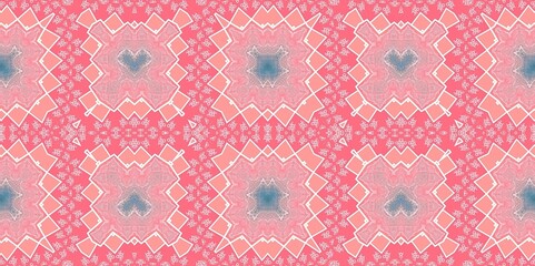 Abstract Pink White Blue Pastel Kaleidoscope Geometry Psychedelic Art Pattern Background