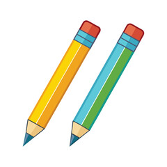 set-of-two-pencils-isolated vector illustration.