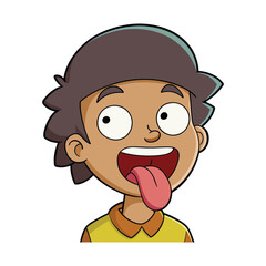 Obraz premium stick-out-your-tongue-and-make-a-face- vector- illustration 