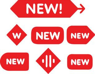 New tag, label set. Vector illustration