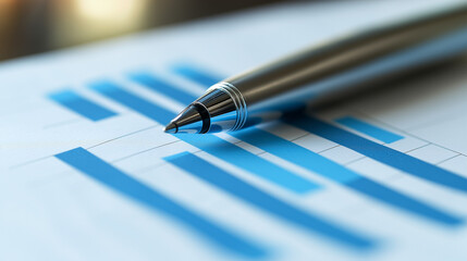 グラフとボールペン