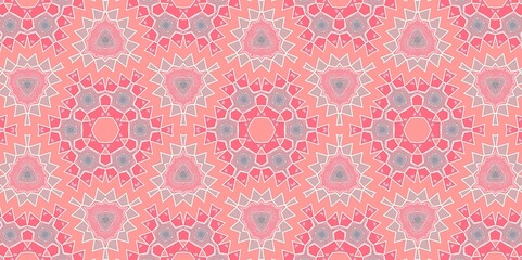 Abstract Pink White Blue Pastel Kaleidoscope Geometry Psychedelic Art Pattern Background