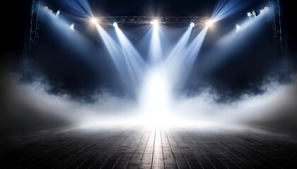 Atmospheric Stage with a Piercing Spotlight
