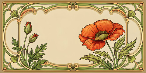 Vintage Vertical Label With Art