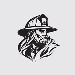 fire fighter vector, fire fighter logo