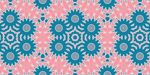Abstract Pink White Blue Pastel Kaleidoscope Geometry Psychedelic Art Pattern Background