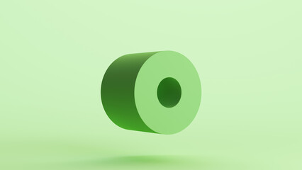 Toilet roll toilet paper green monochrome soft tones pale mint green background 3d illustration render digital rendering	
