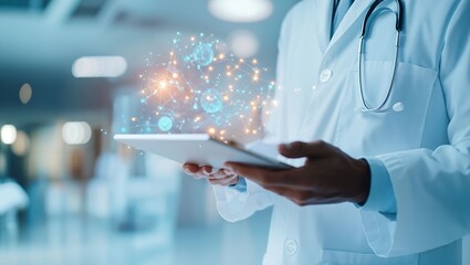 Revolutionizing Healthcare: A Glimpse into the Future of Medicine with a Doctor Using Technology to Enhance Patient Care and Data Management in a Modern Medical Environment
