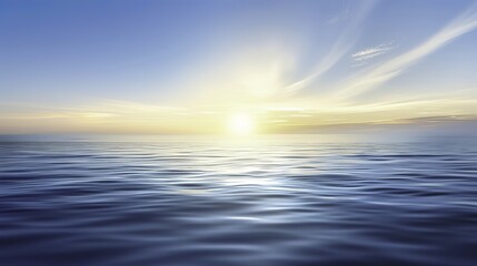 Obraz premium Abstract Blue Blurred Background with Light Sky Blue Color Gradient, Soft Clouds, and Calm Sea Water Texture. Bright Summer Day, Clear Sky, and Minimalistic Vector Illustration in a Realistic Photo St