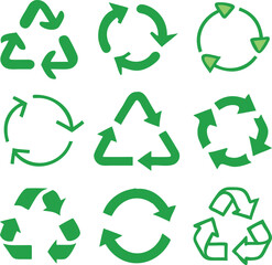 Recycling icon collection. Vector 