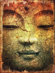 Illustration of the  Buddha in stone