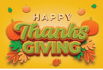 happy Thanks Giving editable text effect template