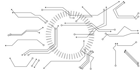 Circuit board. High-tech technology on white background. technology background with hi-tech digital data connection system and computer electronic design. Abstract circuit board futuristic technology 