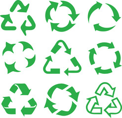 Recycling icon collection. Vector 