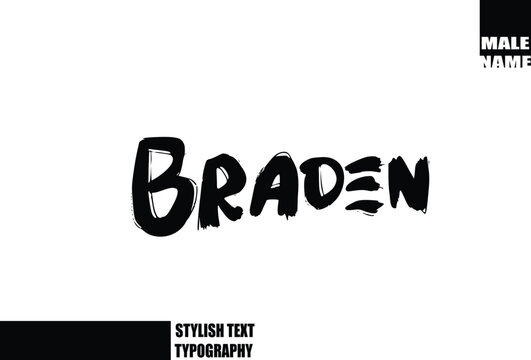 Braden Male Name In Bold Grunge Animated Typography Text