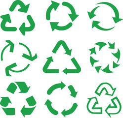 Recycling icon collection. Vector 