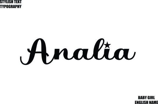 Female Name - in Stylish Cursive Typography Text Analia