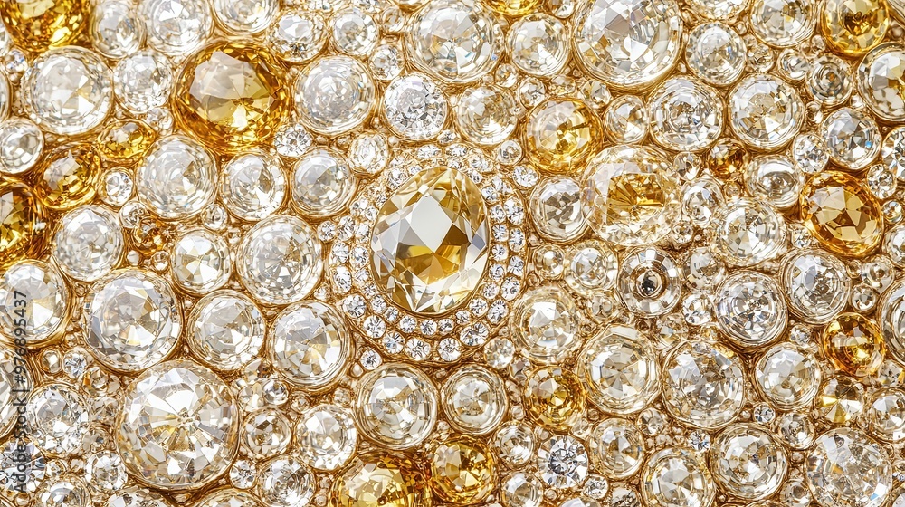 Aufkleber a close-up of sparkling gemstones, showcasing various cuts and colors that create a luxurious and op