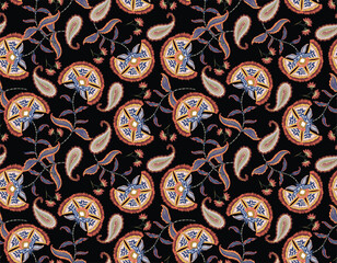 Fototapeta premium Romantic Boho floral pattern, Persian pattern Indian floral pattern, Vector Illustration ,