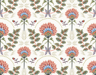 Romantic Boho floral pattern,  Persian pattern  Indian floral pattern, Vector Illustration ,