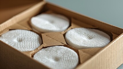 Obraz premium Packaging made of eusable cotton rounds for tooth cleaning without plastic