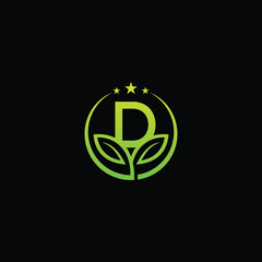 Natural Care Symbol With Letter D Logo