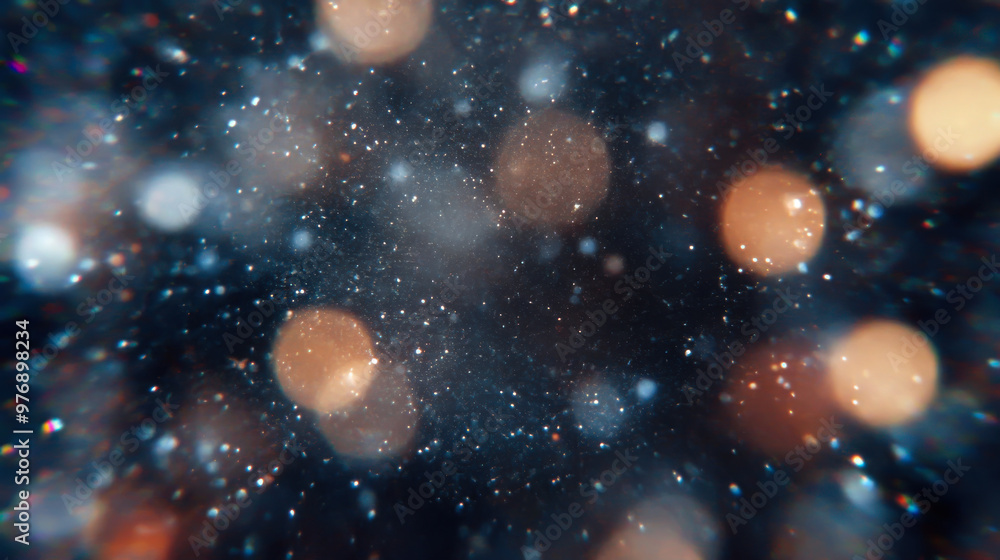 Poster abstract sparkling background with blurred lights and particles creating a dreamy atmosphere at nigh