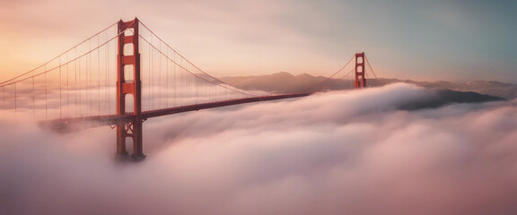Fototapeta premium A golden gate to heaven closed in isolated pastel background Copy space