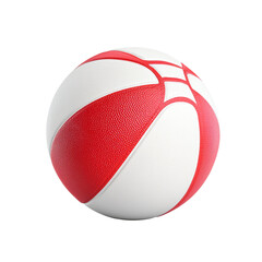 Red and white basketball isolated on a black background