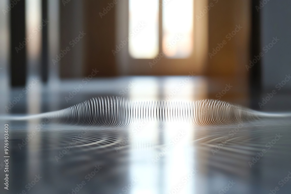 Poster a captivating abstract image showcasing light and shadow patterns on a smooth surface, creating a se