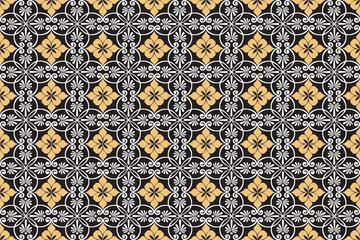 Oreintal Flora Damask Seamless pattern  embroidery, Indian style.  art ornament print.Design for carpet, cover,wallpaper, wrapping, fabric, clothing