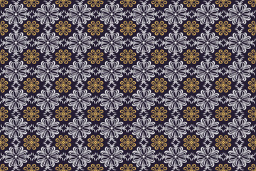 Oreintal Flora Damask Seamless pattern  embroidery, Indian style.  art ornament print.Design for carpet, cover,wallpaper, wrapping, fabric, clothing 
