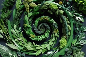 Fototapeta premium Dynamic 3D Visualization of Vibrant Foliage and Rich Biodiversity with Energetic Motion
