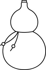 Chinese New Year gourd outline vector