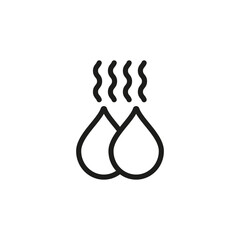 Drop with smell or evaporation symbol. Vector icon.