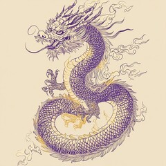 Fototapeta premium chinese dragon on a white background