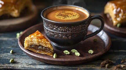 A Cup of Coffee with Delicious Pastries