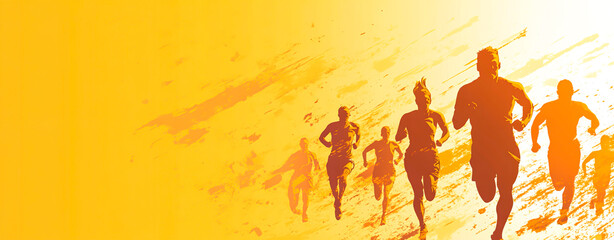 Dynamic Sport Background with Athletes in Motion 