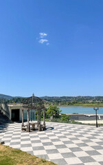 view of the sea from the land