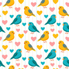 Seamless pattern with colorful parrots. Creative scandinavian style kids texture for fabric, wrapping, textile, wallpaper, apparel. Vector illustration