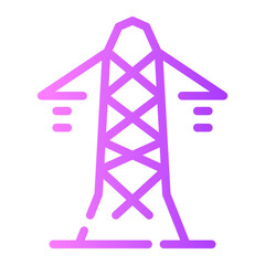electric tower Line Gradient Icon