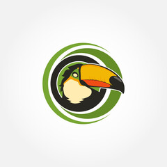 Logo Illustration Mascot Of Toucan With Illustration Of Basket Ball