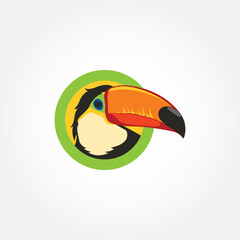 Logo Illustration Mascot Of Toucan With Illustration Of Basket Ball