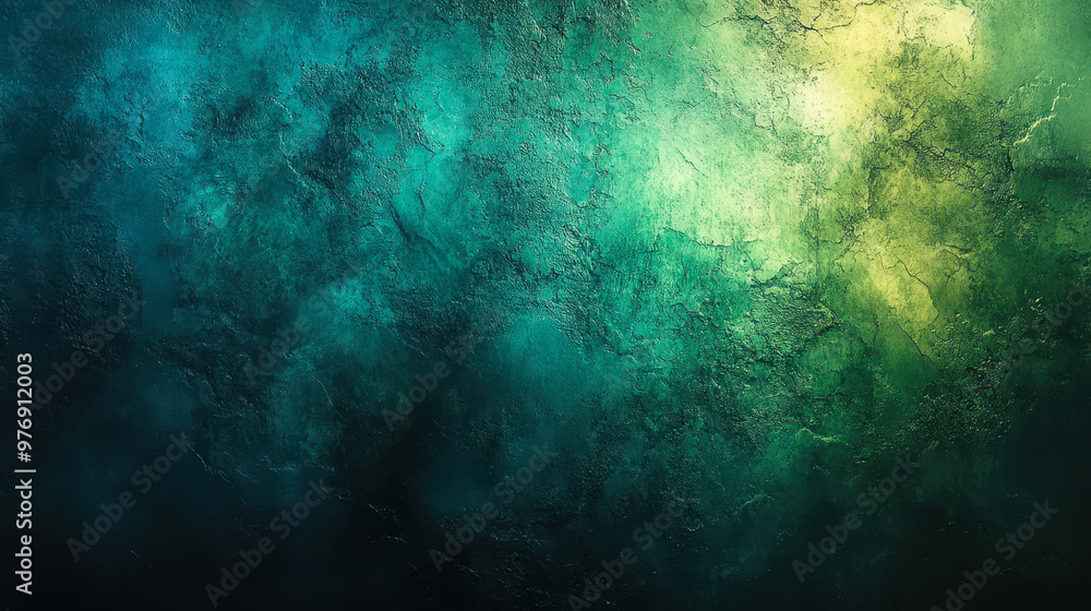 Aufkleber dark green blue glowing gradient background texture with noise for webpage header banner design, vib