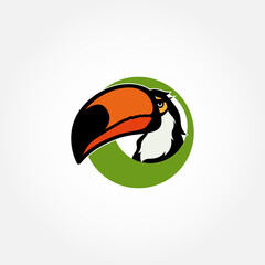 Logo Illustration Mascot Of Toucan With Illustration Of Basket Ball