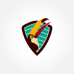 Logo Illustration Mascot Of Toucan With Illustration Of Basket Ball