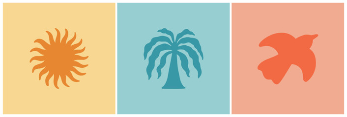 Abstract Boho Sea Vector Icon. Groovy And Wavy Organic Silhouette for Contemporary Summer Logo, Print. Boho Hand Drawn Coastal Design. Modern Poster with Irregular Cutout Sea Shape. Naive Art Style