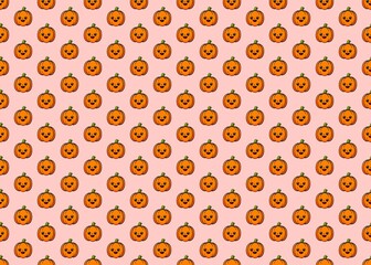 Seamless pattern with pumpkin. Halloween pink and orande pattern. Halloween pumpkin pattern. Autumn mood. Terrible. Boo