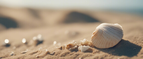 In the summer the beach sand dune and shell fragments create a picturesque landscape with ample copy