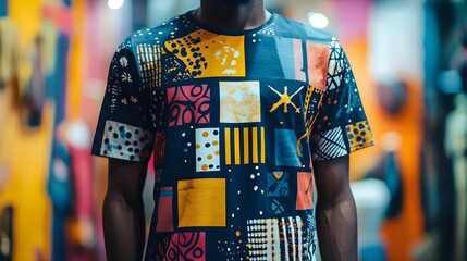 A community shirt showcasing the unity during a significant historical event, illustrated through abstract patterns and intertwined community symbols